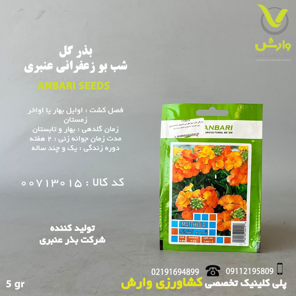 بذرگل شب بوزعفرانی عنبری بسته بندی خانگی
