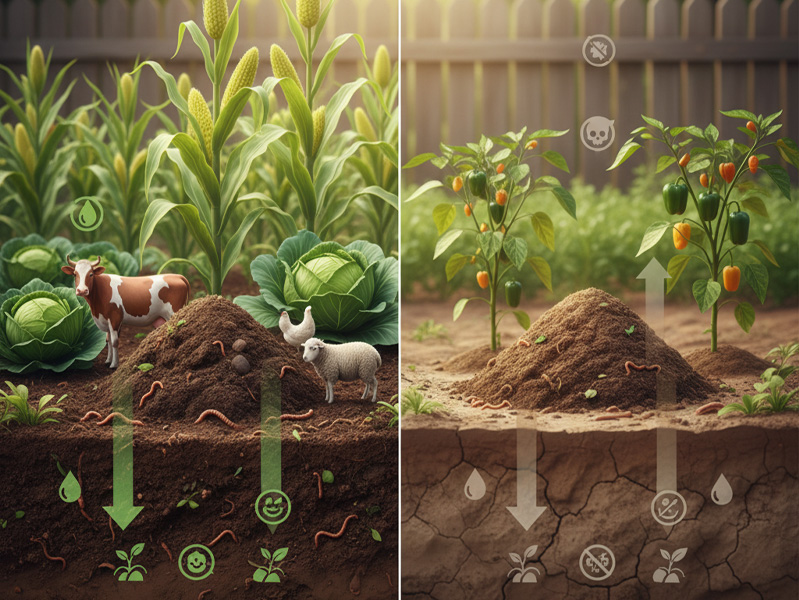 تأثیر کود دامی بر خاک | فواید، ضررها و بهترین روش مصرف