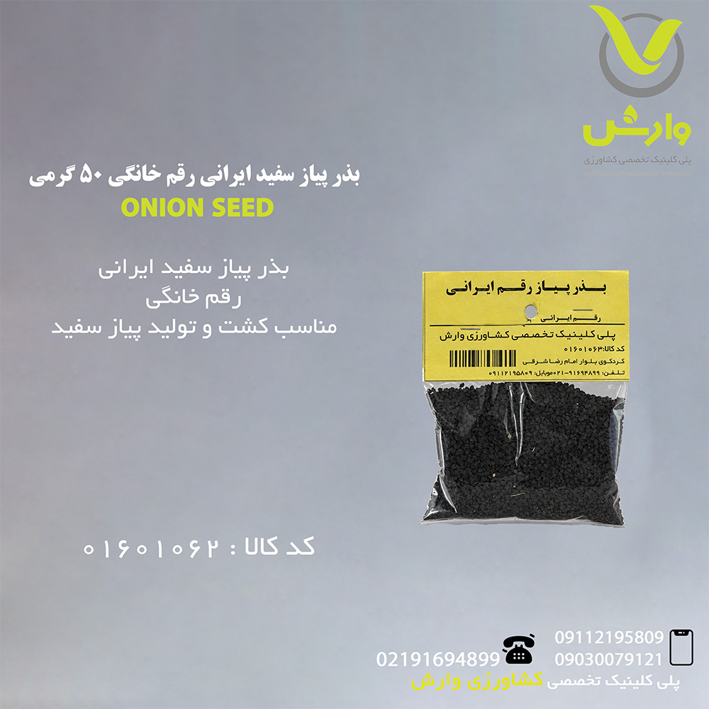 بذر پیاز سفید ایرانی رقم خانگی 50 گرمی