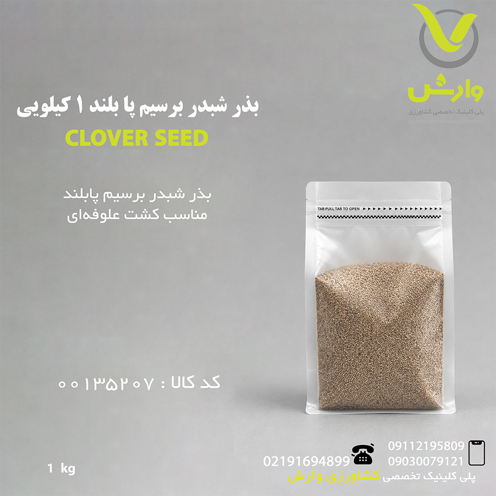 بذر شبدر برسیم پا بلند 1 کیلویی