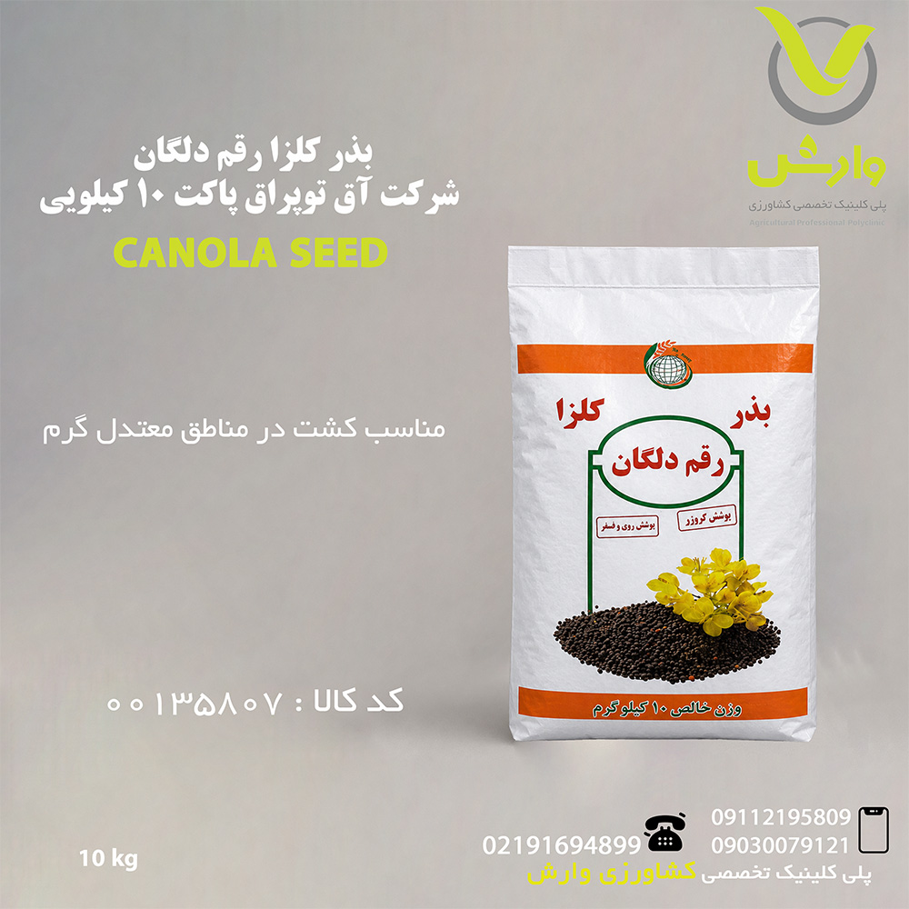 بذر کلزا رقم دلگان  پاکت 10 کیلویی