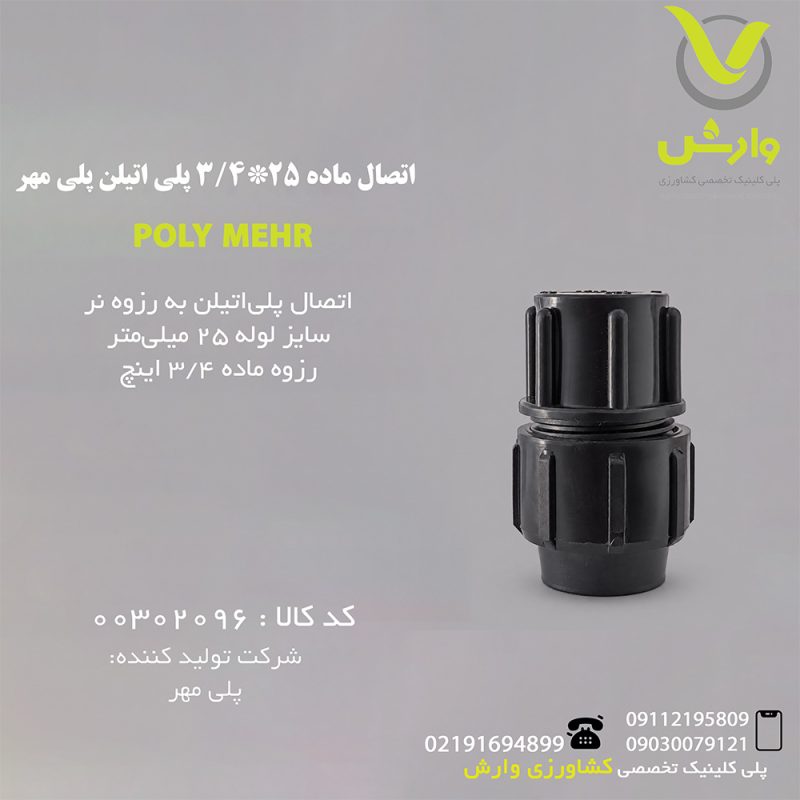 poly mehr female adaptor 25x3 4